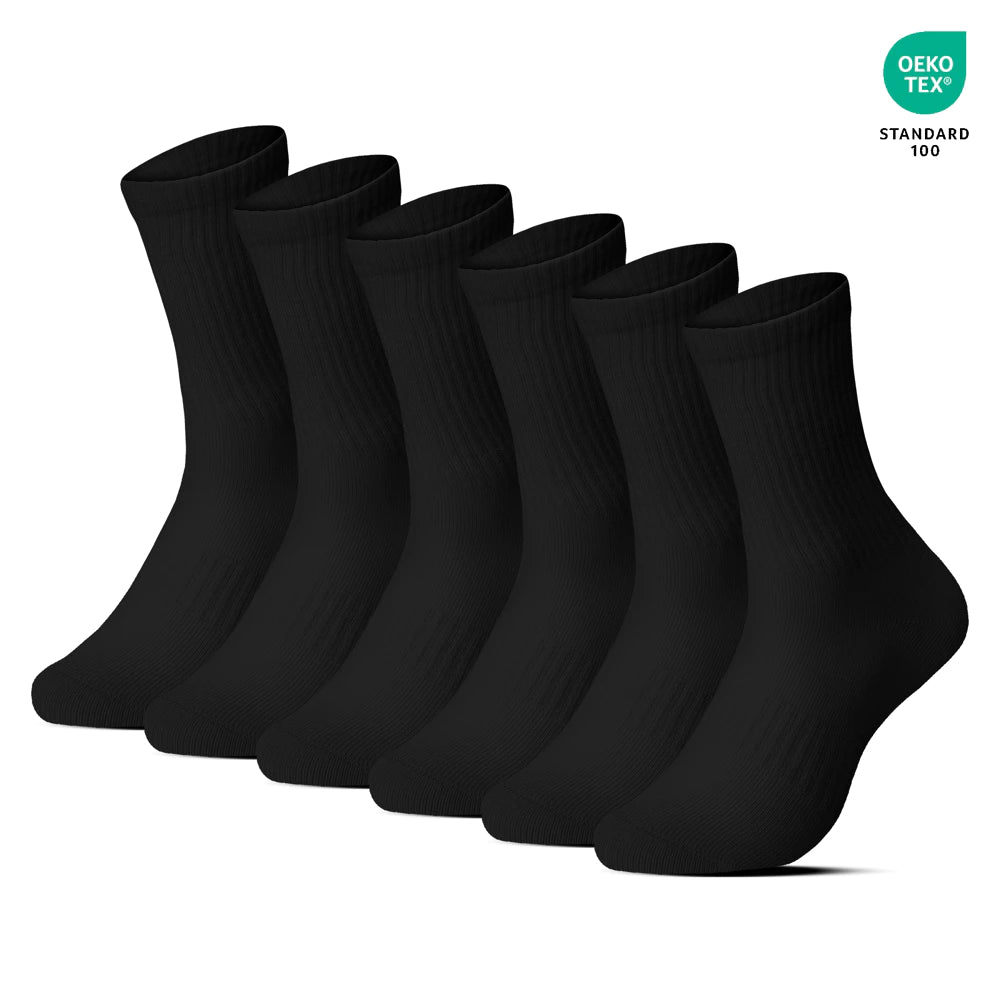 White Cotton Sports Socks Crew Length