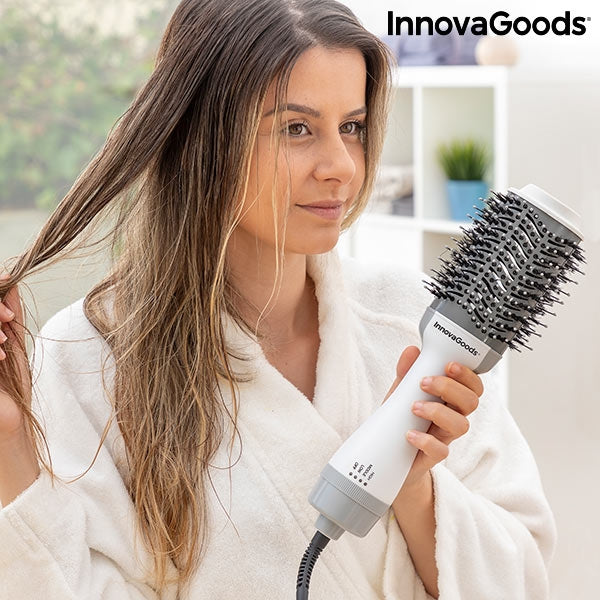 IONIC DRYER AND VOLUMISING BRUSH VOLUMIO INNOVAGOODS 1000W WHITE/GREY Shop kitchen home