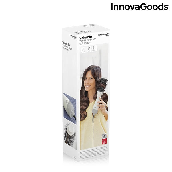 IONIC DRYER AND VOLUMISING BRUSH VOLUMIO INNOVAGOODS 1000W WHITE/GREY Shop kitchen home