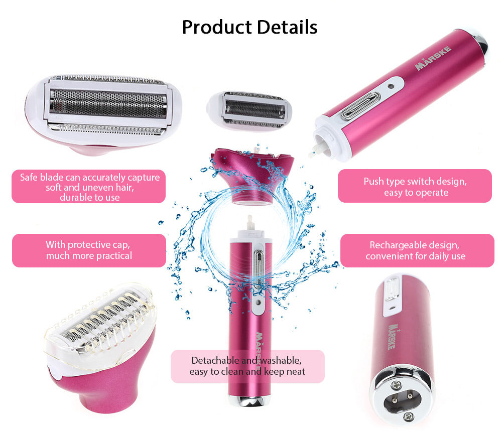4 In 1 Rechargeable USB Epilator Hair Removal Nose Beard Shop kitchen home