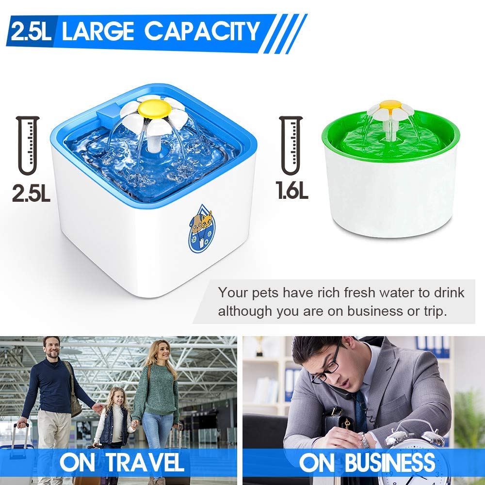 Automatic Cat Fountain Water Drinking Feeder 2.5L Auto Pet Dog Water Fountain Shop kitchen home