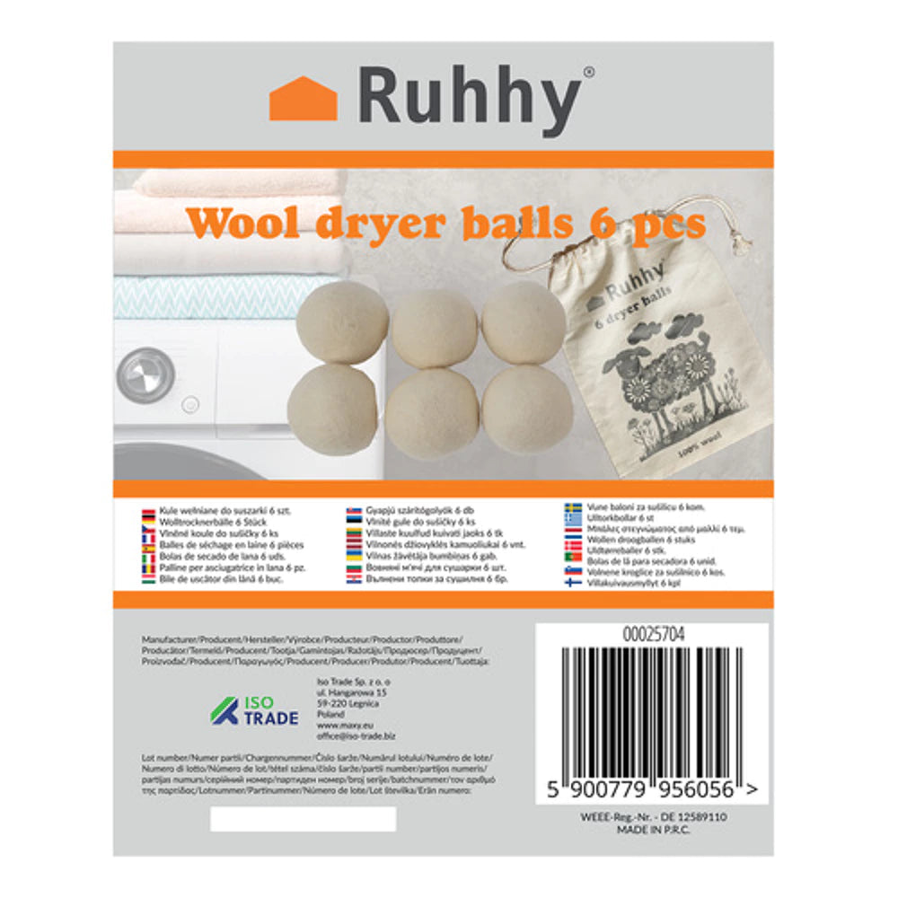 Wool dryer balls 6 pcs
