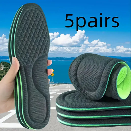 5pairs Sports insoles for men and women, ultra soft sports air cushion