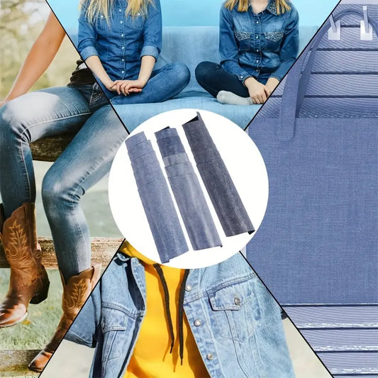 3 Rolls Of Jean Iron-On Patches, 8 X 50 Cm Repair Patches