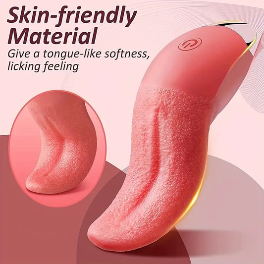 Skin-Friendly Silicone Tongue Vibrator, 10 Modes, USB Rechargeable Lithium Battery 250mAh, Mini Vibrator for Women