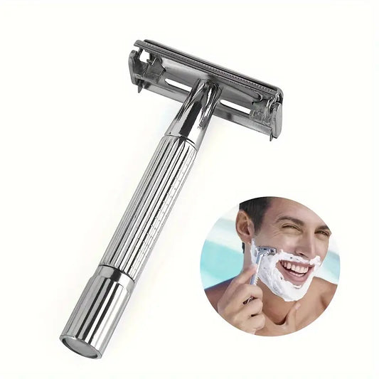 Stainless Steel Razor, Double Edge Safety Razor with Handle And Blade Mirror
