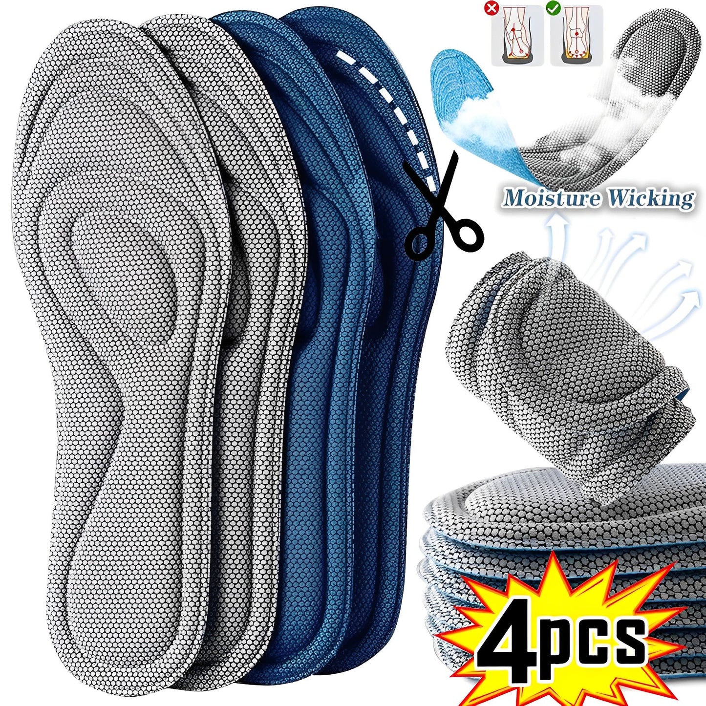 Memory Foam Orthopedic Insoles for Shoes Antibacterial Deodorization Shop kitchen home