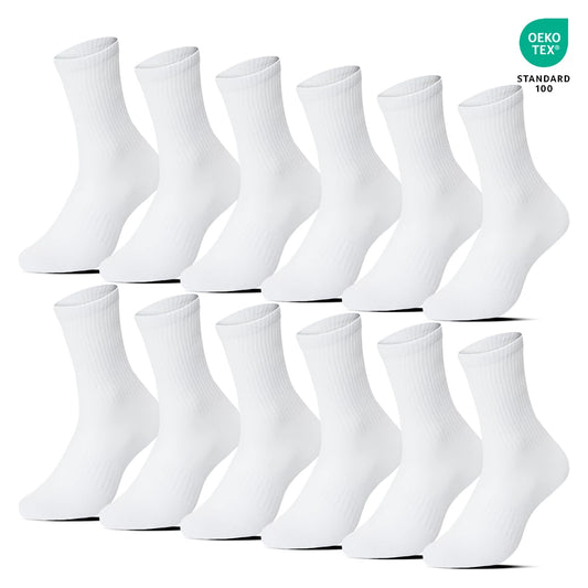White Cotton Sports Socks Crew Length