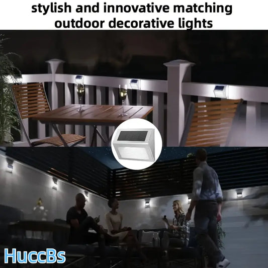 Solar Stainless Steel 3LED Step Light Waterproof 2 pack