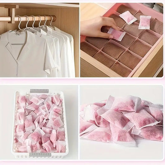 48pcs Rose Scented Plastic Wardrobe Freshener Bags, and Home with Floral Fragrance