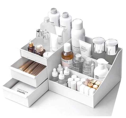 White cosmetics organizer