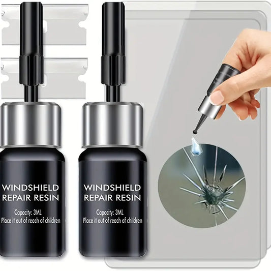 Windshield Repair Resin Kit: Fix Chips, Star Cracks & Bullseye Cracks - Easy DIY Auto Glass Repair