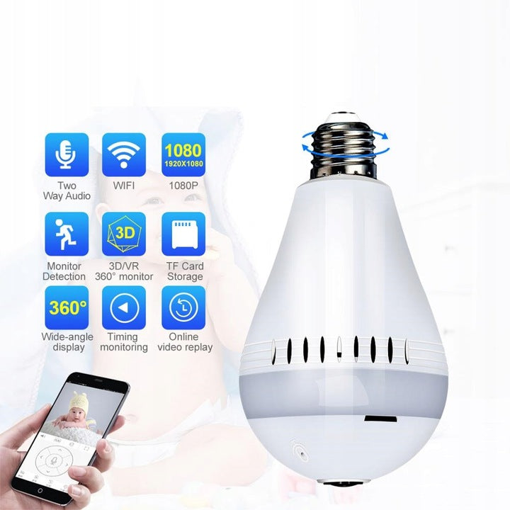 WIFI IP MONITORING 360 CAMERA IN A 2MPX AUDIO BULB Shop kitchen home