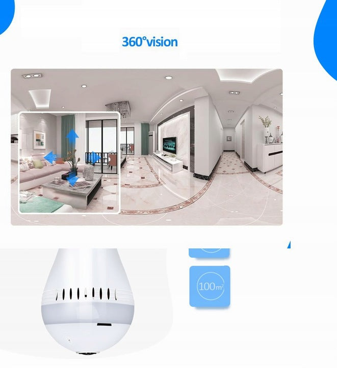 WIFI IP MONITORING 360 CAMERA IN A 2MPX AUDIO BULB Shop kitchen home